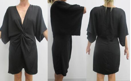 JASI&CO黑色複古寬松型扭結連衣裙